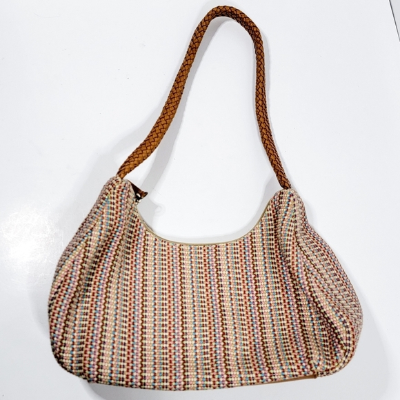 Fossil Multicolor Weave Purse w/ Braided Leather Strap - Picture 7 of 10